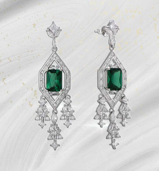 Luxury silver earrings featuring natural stones