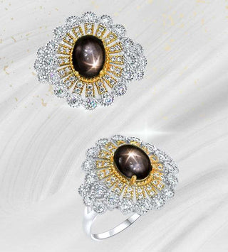 Silver rings with natural gemstones in various designs
