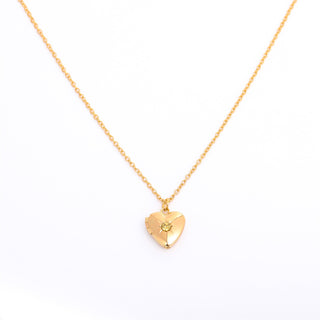 12 Months Birthstone Locket Necklace in 18K Gold Filled - Yadman Emarati