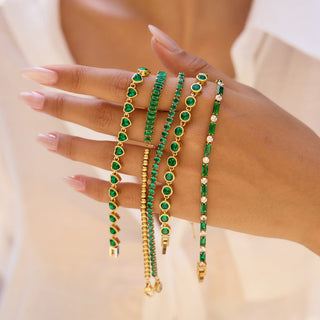 Adjustable tennis bracelet with lobster clasp