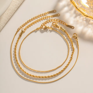 18K gold vermeil 3-piece bracelet set – Dubai Collection