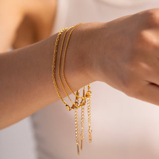 Hypoallergenic waterproof 3-piece bracelet set