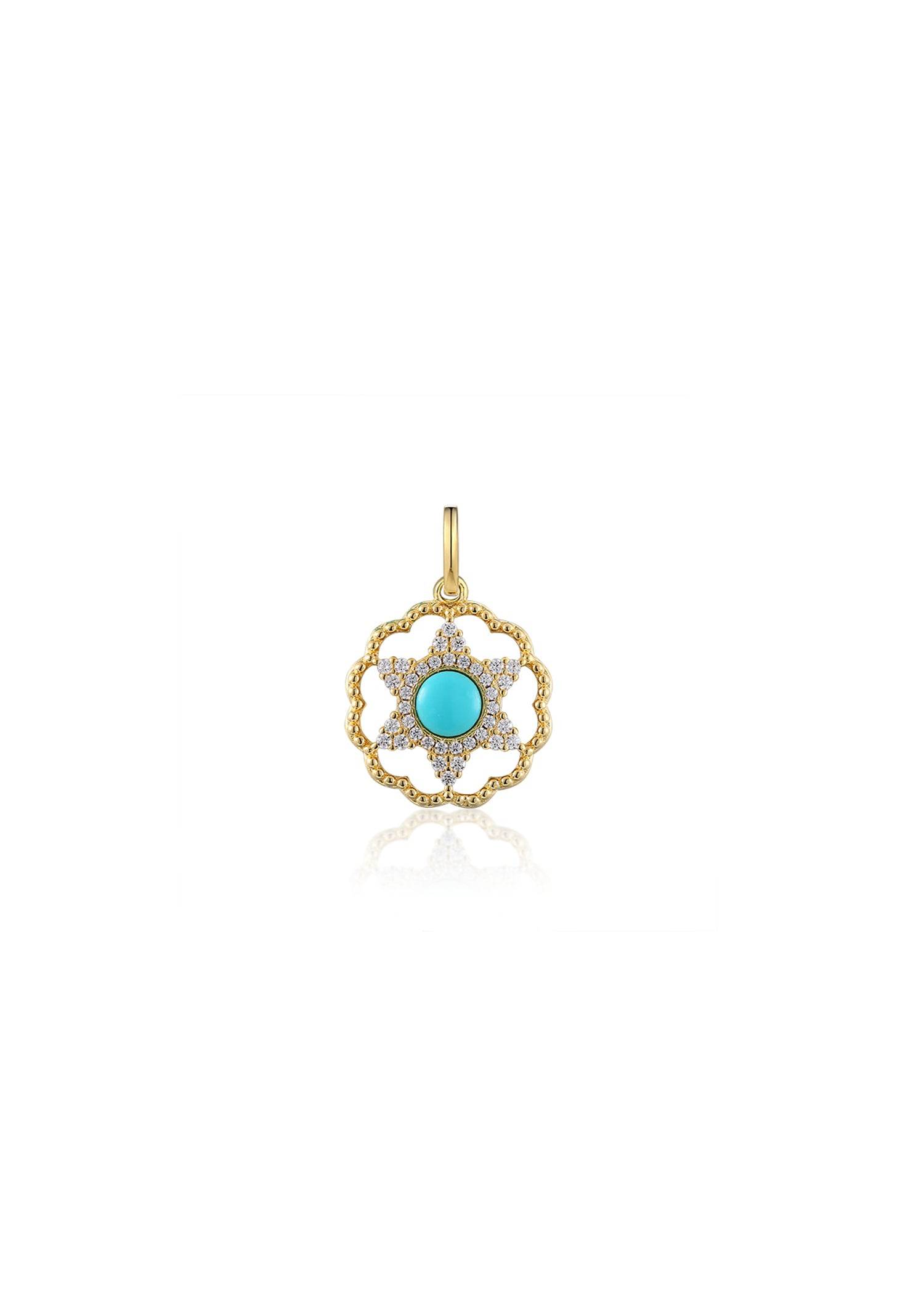 Elegant turquoise necklace in 925 silver and 18k gold plating