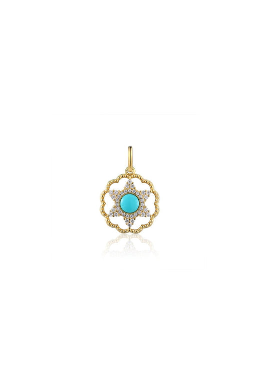 Elegant turquoise necklace in 925 silver and 18k gold plating