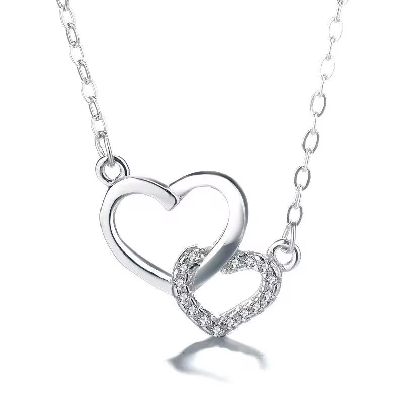 Double heart love necklace