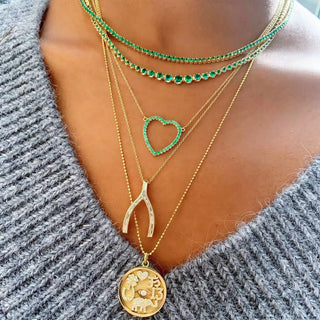 18K Gold Vermeil Necklace with Baguette Stones