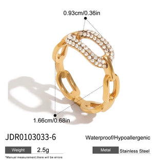 Modern Gold Ring with Crystal Accents