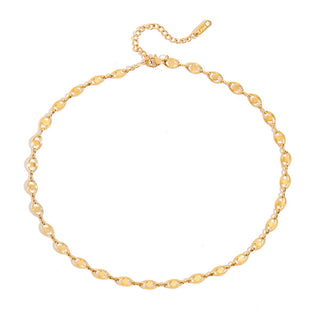 Gold chain bracelet on a white background