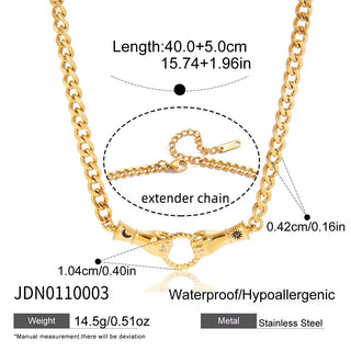 Adjustable waterproof gold necklace with extender