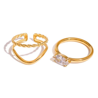 Gold marquise zircon ring set Dubai Collection