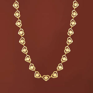 Elegant Gold Vermeil Necklace with Heart Links