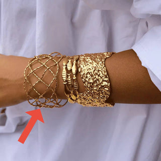 Golden Woven Cuff Bracelet – Dubai Collection