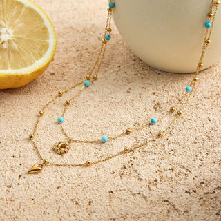 18K Gold Vermeil Necklace with Celestial Charms