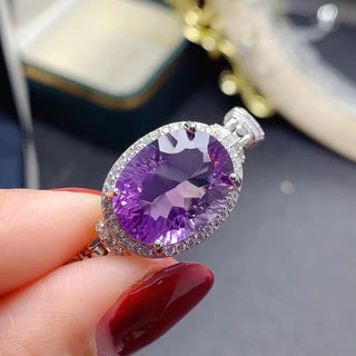 Natural Amethyst Bracelet – 18K White Gold Plated Silver - Yadman Emarati