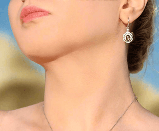 Elegant star sapphire drop earrings for women