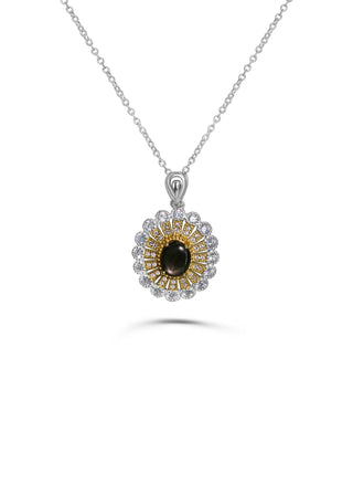 Natural star sapphire pendant in 18K gold-plated sterling silver – She is Eclipsa