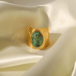 18K gold vermeil turquoise statement ring