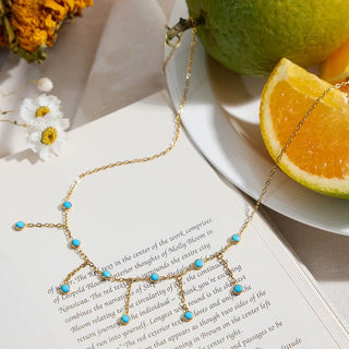 Elegant Minimalist Gold and Turquoise Necklace