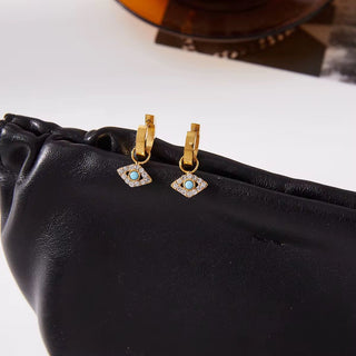 Turquoise Eye Huggie Earrings – Dubai Collection