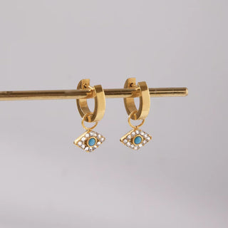 18K Gold Vermeil Eye Earrings for Women