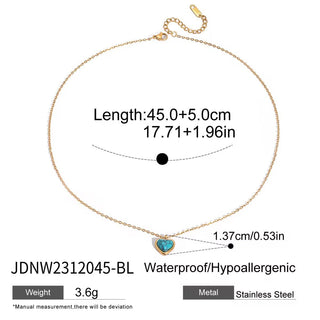 18K Gold Vermeil Necklace with Turquoise Heart Pendant