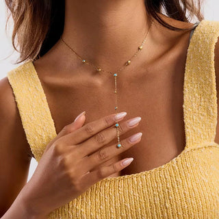 18K Gold Vermeil Necklace with Turquoise Stones